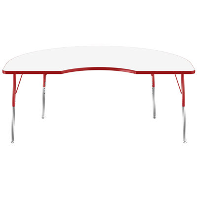 Half Moon Dry-Erase Activity Table with Adjustable Legs - White