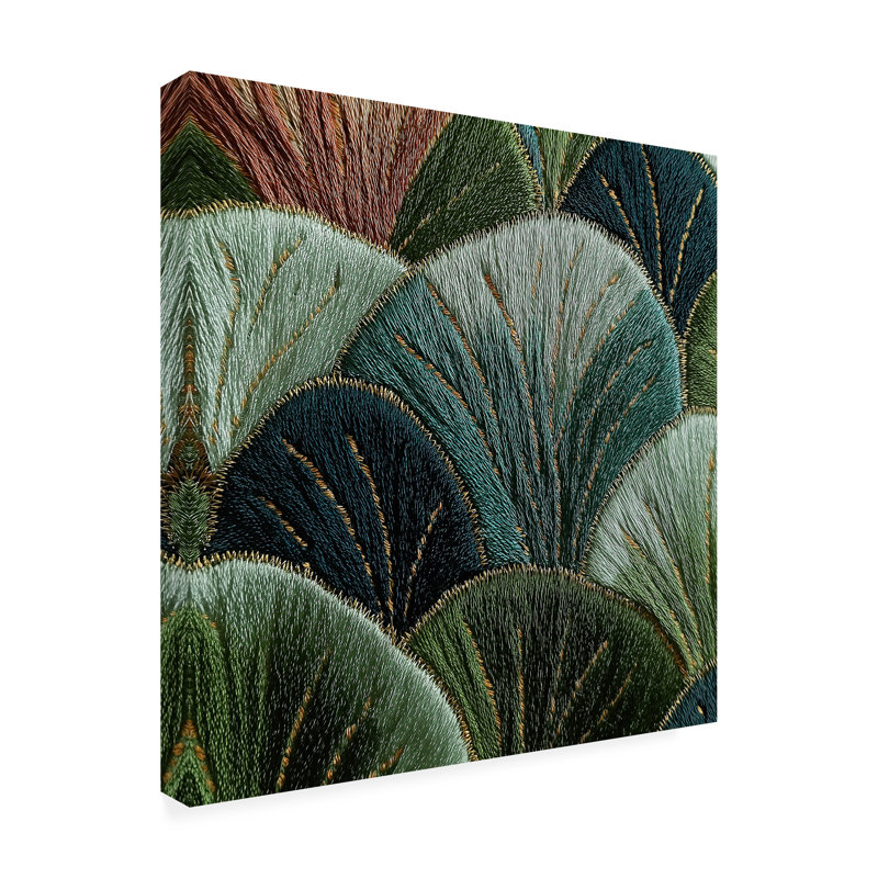 Art mural sur toile tendue - «Golden Stitch I» par Paula Freeman pour décoration de salon, de chambre à coucher ou de bureau - 18 x 18