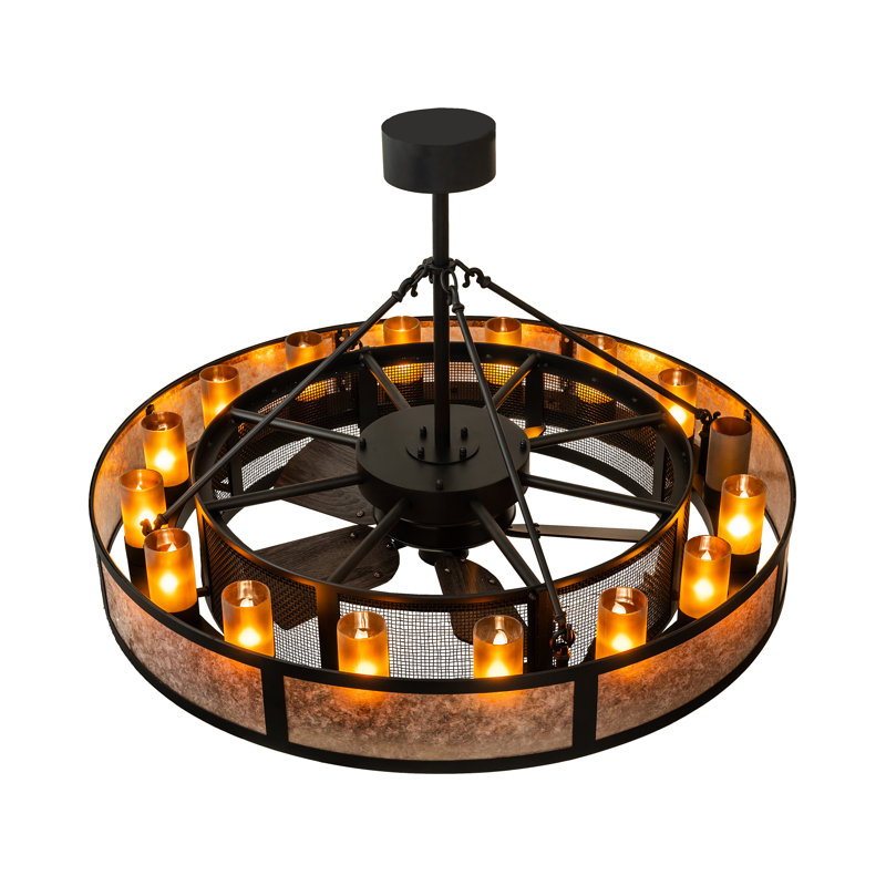 Ceiling Fan, Solar Black, 16, Amber