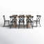 Table de salle à manger à tréteaux avec chaises en acier Heymann-55036185