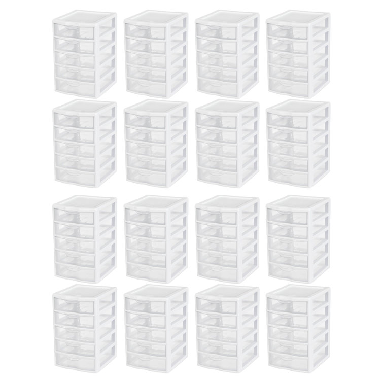 Sterilite Clearview Small 5 Drawer Desktop Storage Unit White (16 Pack) &  Reviews - Wayfair Canada