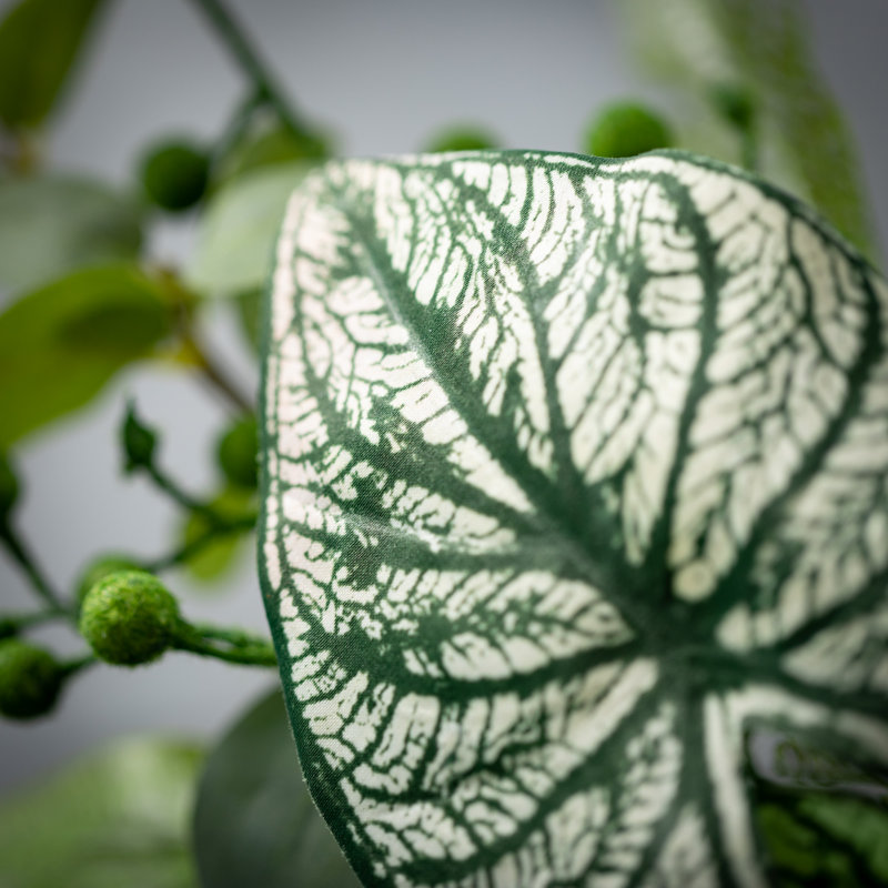 Couronne artificielle en caladium et en eucalyptus, L 21 po x H 21 po x P 4,75 po