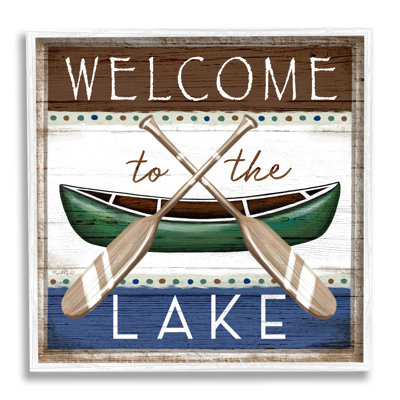 " Rustic Lake Welcome Canoe Sign " by Elizabeth Tyndall