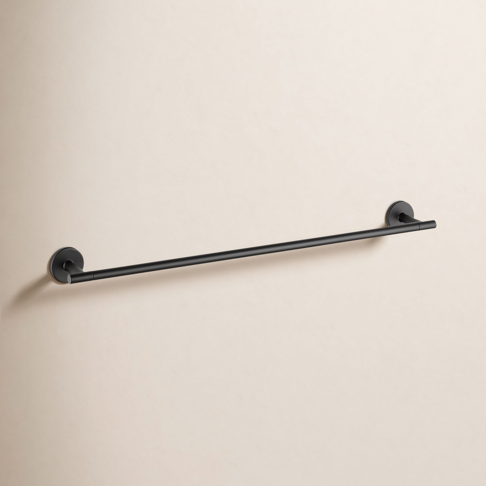 Trinsic Wall Mount Towel Bar Bath Hardware Accessory, 1.13" H x 24" L x 3.31" D, Matte Black