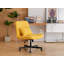 Chaise de bureau jaune avec accoudoirs croisés en lin jaune - polyvalente pour le bureau personnel, la méditation et le maquillage