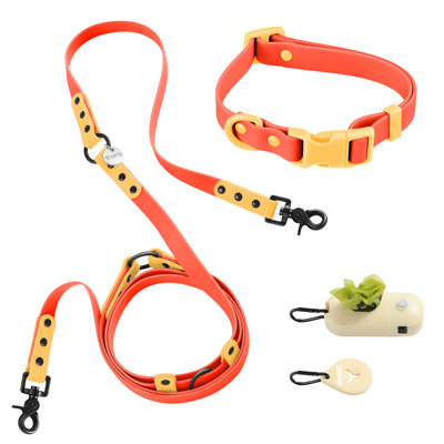 Luna 8FT Adjustable 6-in-1 Waterproof Hands-Free Leash and Collar with LED Flashlight