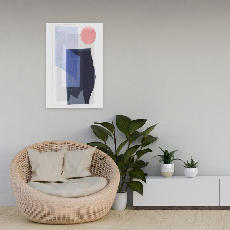 Art contemporain abstrait géométrique, H 24 po x l 16 po
