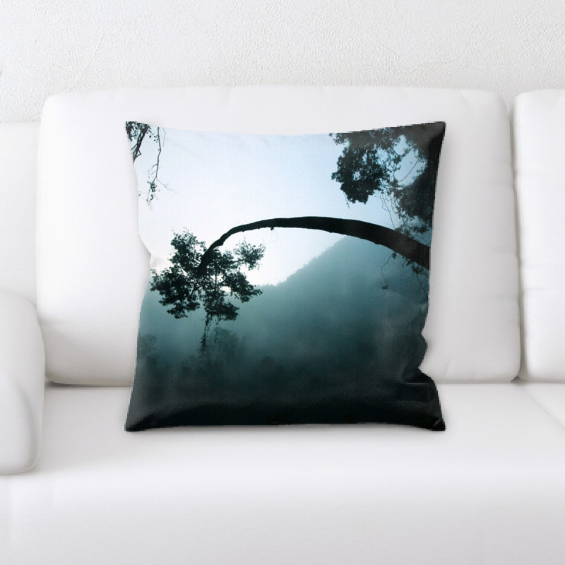 Wooden Microsuede Reversible Throw Pillow