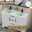 Ensemble de meuble-lavabo double 48 po avec comptoir en résine Skeen, robinet, assemblage requis-327318683