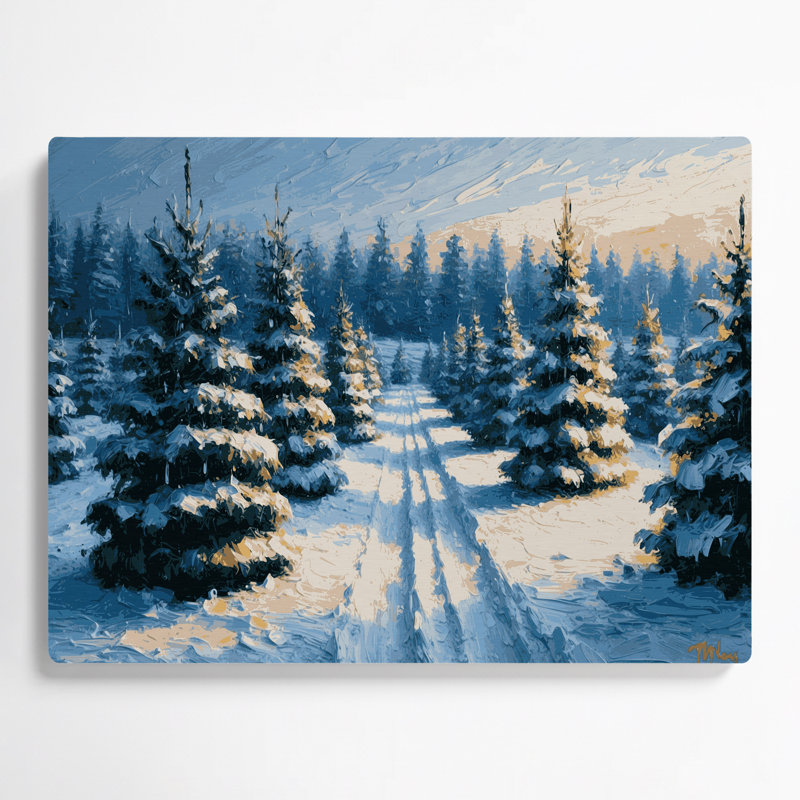 Art mural en métal gris, arbre de Noël couvert de neige de Noël, H 288 po x l 432 po x P 0,05 po