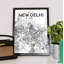 New Delhi City Map - Unframed Graphic Art Print on Paper-1935046564-1935046582