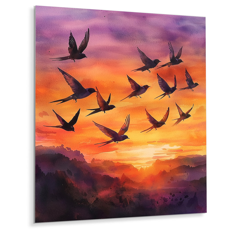 Kashad - oiseau, art mural en métal, reproduction d'art moderne en métal, H 32 po x l 16 po