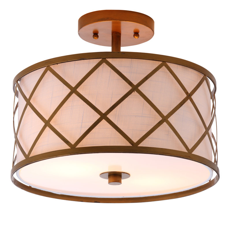 Wachter Fabric Semi Flush Mount, Gold