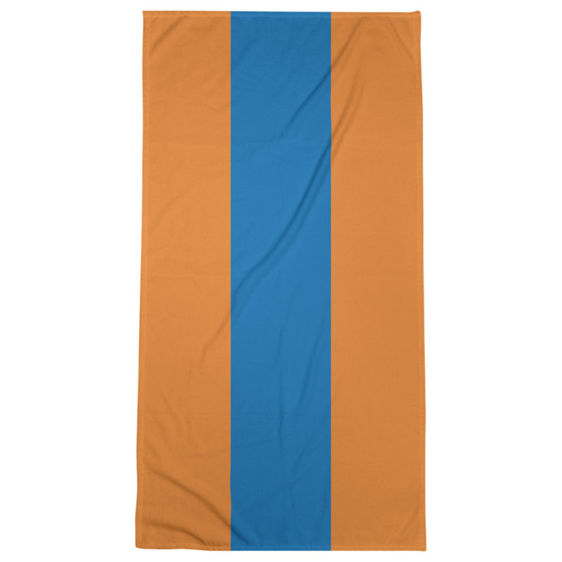 Cotton Blend Lightweight Bath Towel, Orange/Blue