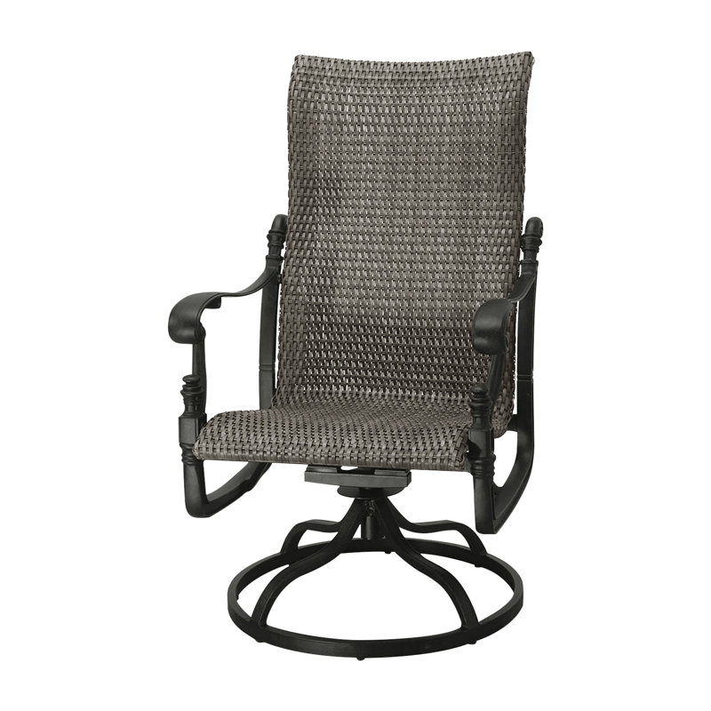 Florence Woven High Back Swivel Rocker, Desert Bronze, Chestnut
