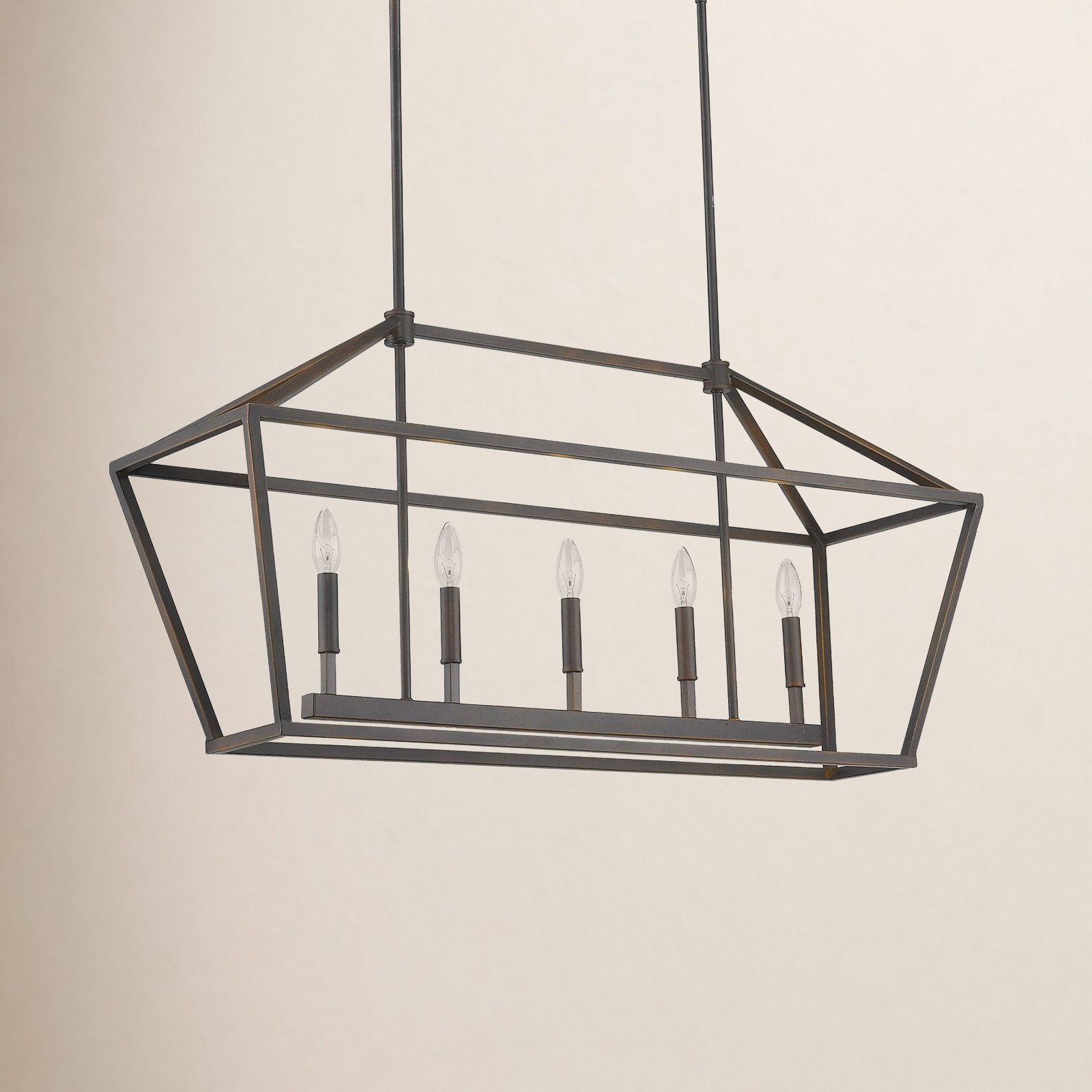 Glenhaven 5 Light Dimmable Pendant, Rubbed Bronze