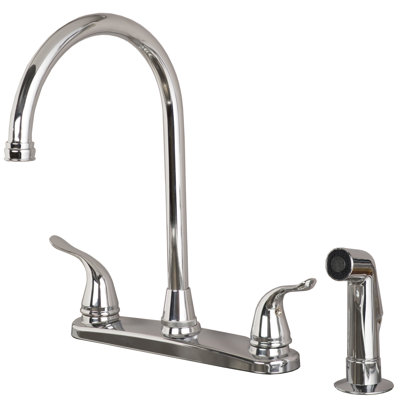 Two Handle High Arc Kitchen Faucet with Side Spray