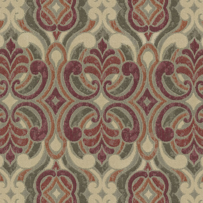 Tissu Ogee, Rouge