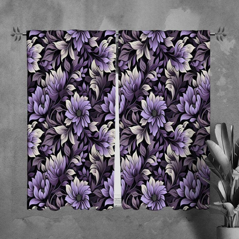 Rideaux à motif floral - 6102, L 40 po x L 82 po