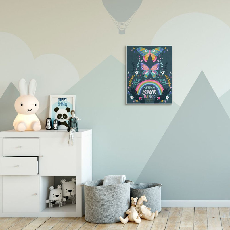 " Spread Your Wings Quote Intricate Butterfly Patterns " by Angela Nickeas, Wall Plaque, 19" H x 13" W