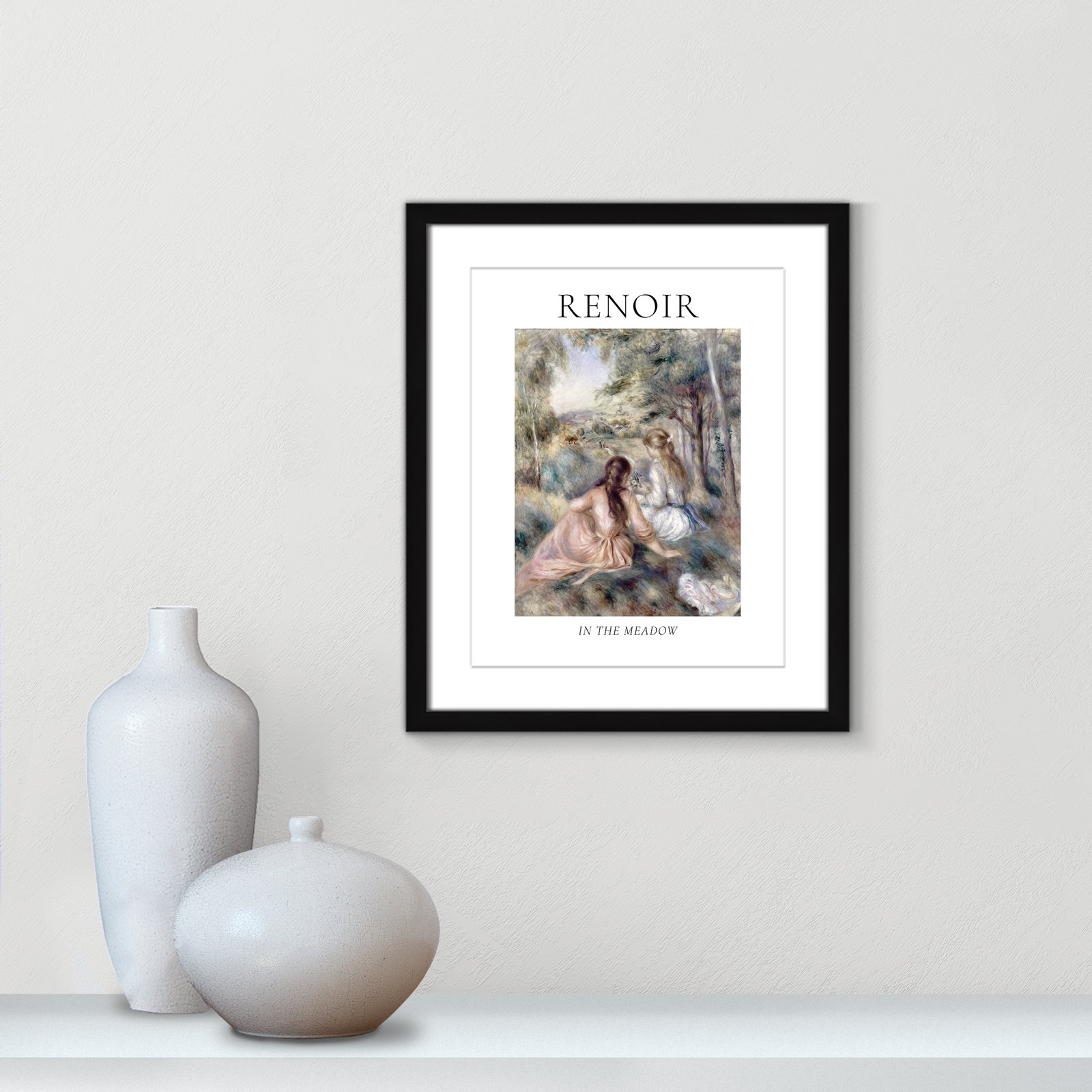 Old Masters Collection "In the Meadow" Print, Black Single Picture Frame, Yes, 19" H x 16" W x 1.25" D