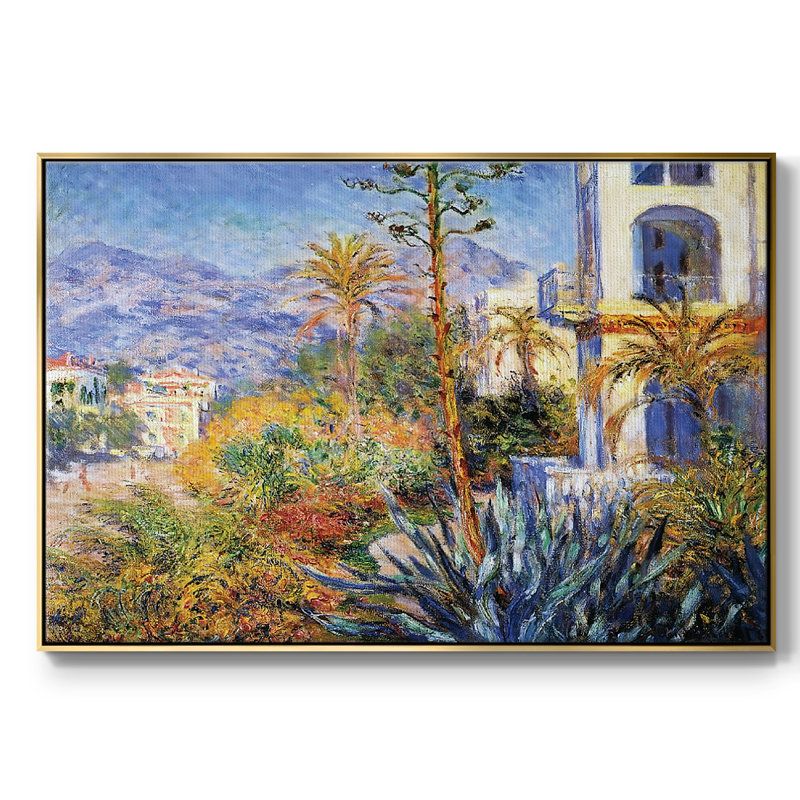 " Villas At Bordighera 02, 1884 ", Gold, 37" H x 25" W x 2" D
