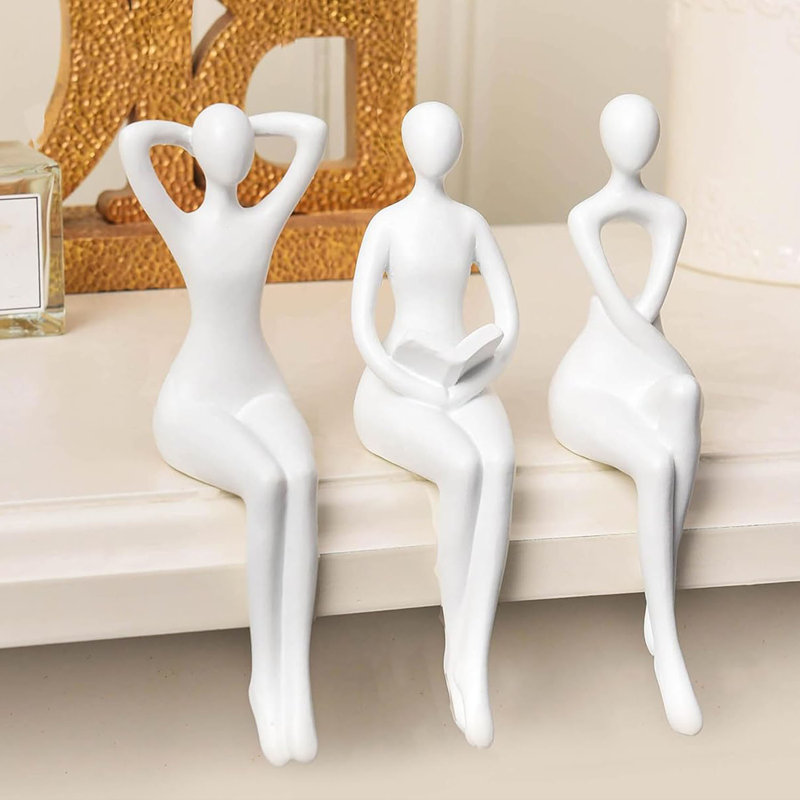 3 pièces de décorations de table basse décoratives blanches, Blanc