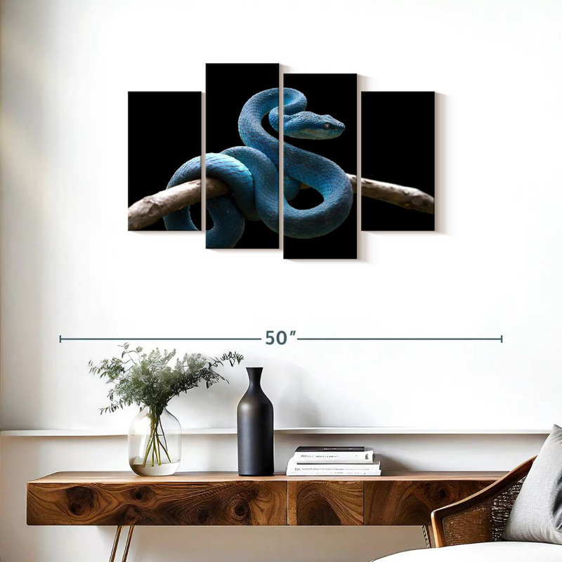 Brampt Blue Viper Snake, 22" H x 36" W