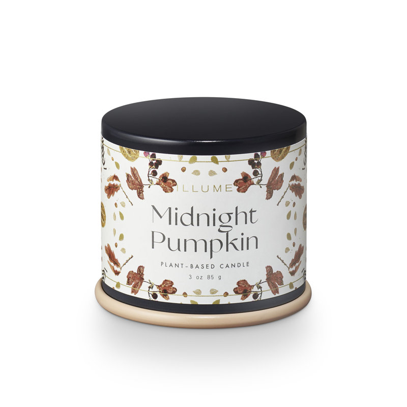 Midnight Pumpkin Scented Black Tin Candle, 3 oz