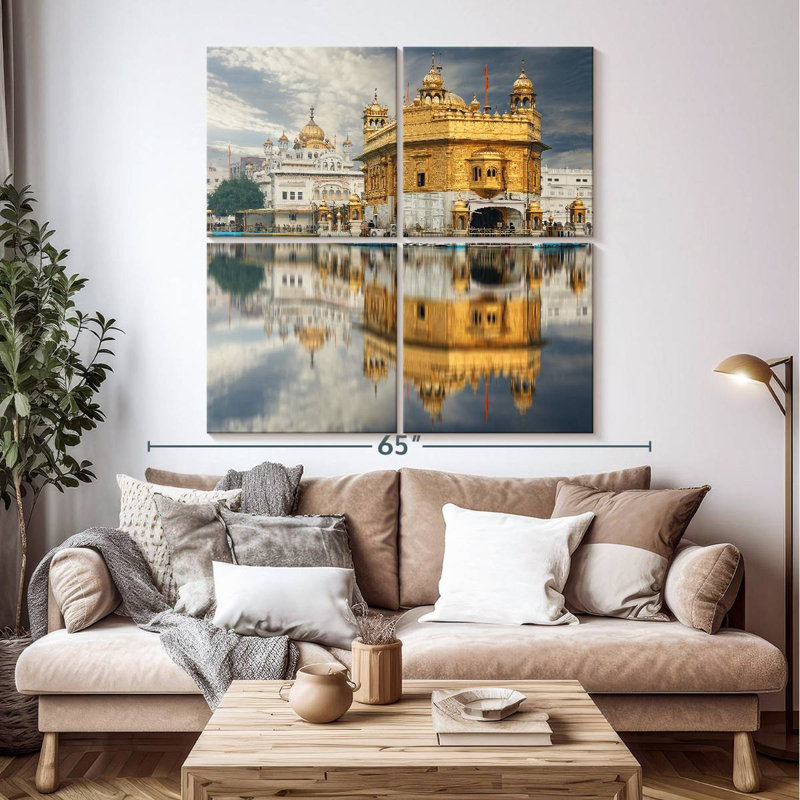 Temple d'or en Inde, H 50 po x l 50 po
