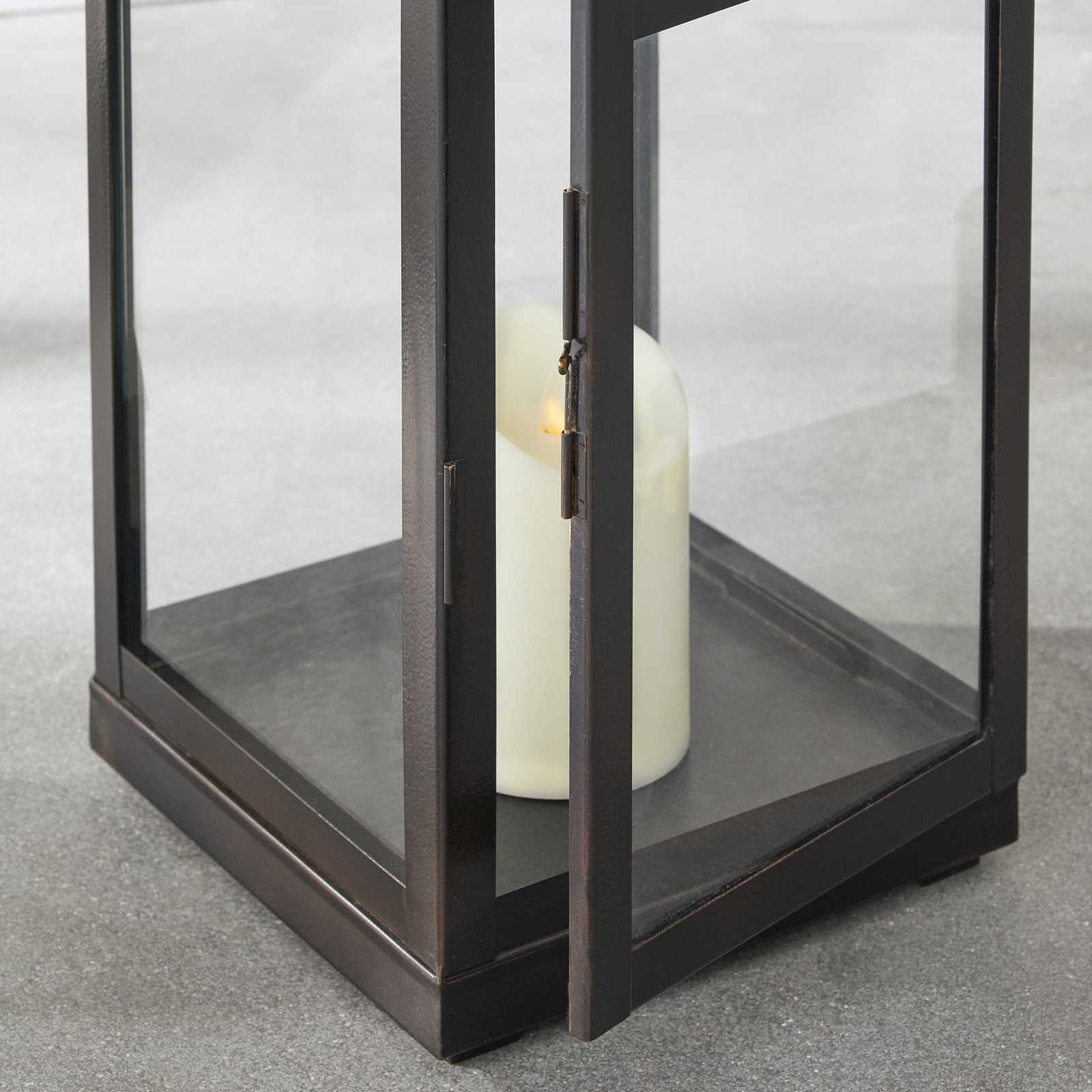 Idora Stainless Steel Lantern Holder, 26" H x 9.5" W x 9.5" D