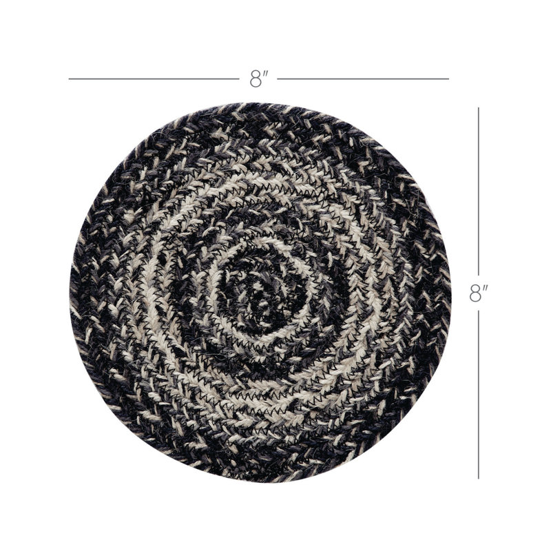  Mill Black White Jute Coaster