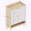 Armoire de rangement pour chaussures Nordic Style avec 2 tiroirs rabattables et pieds en bois massif