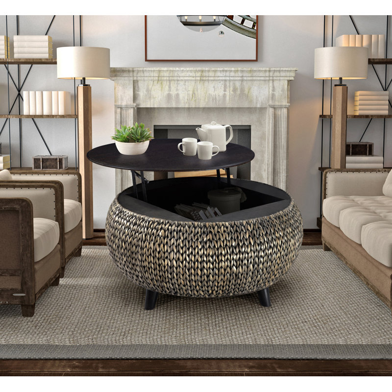 Tampa Solid Wood Top Single Coffee Table, Silver Gray