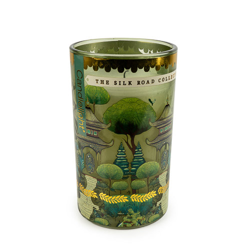 Plant / Floral Scented Jar Candle with Glass Holder