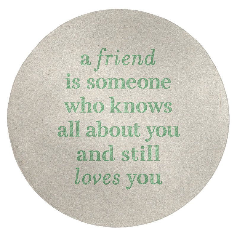 Quotes Chenille Indoor Rug, Round 5'