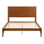 Lit plateforme en bois de bambou de style Mid-Century avec support en lattes de bois-1877752129
