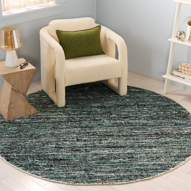 Cape Cod 154 Handwoven Performance No Pattern Rug, Round 6'