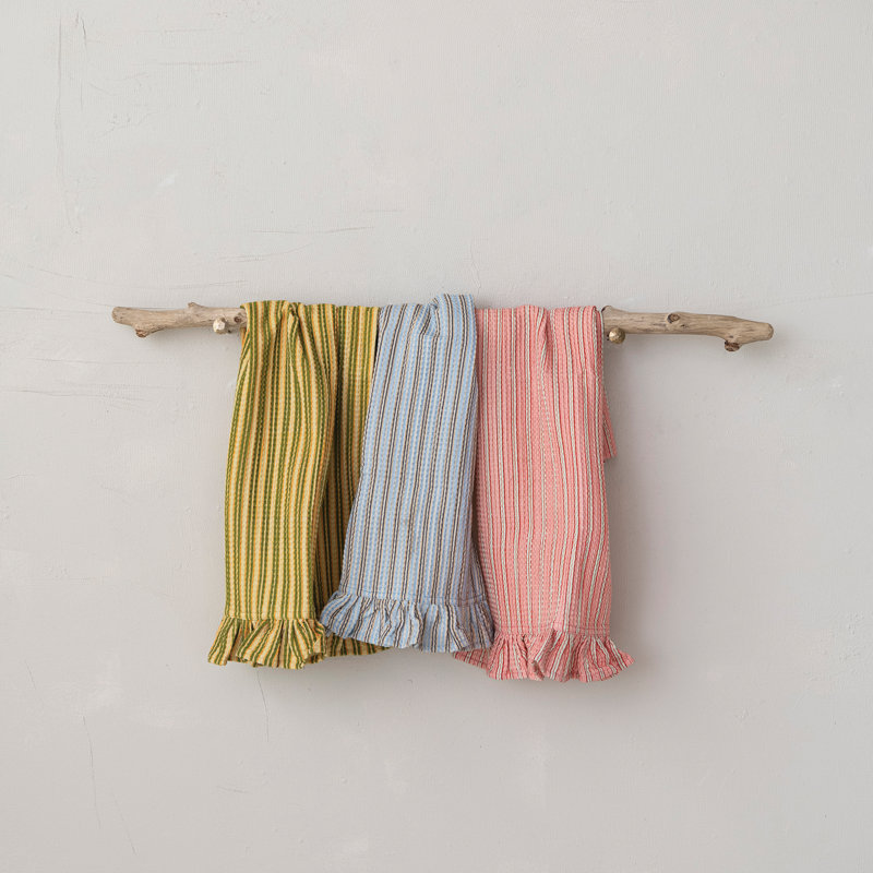 Artisan Cotton Waffle Stripe Tea Towel