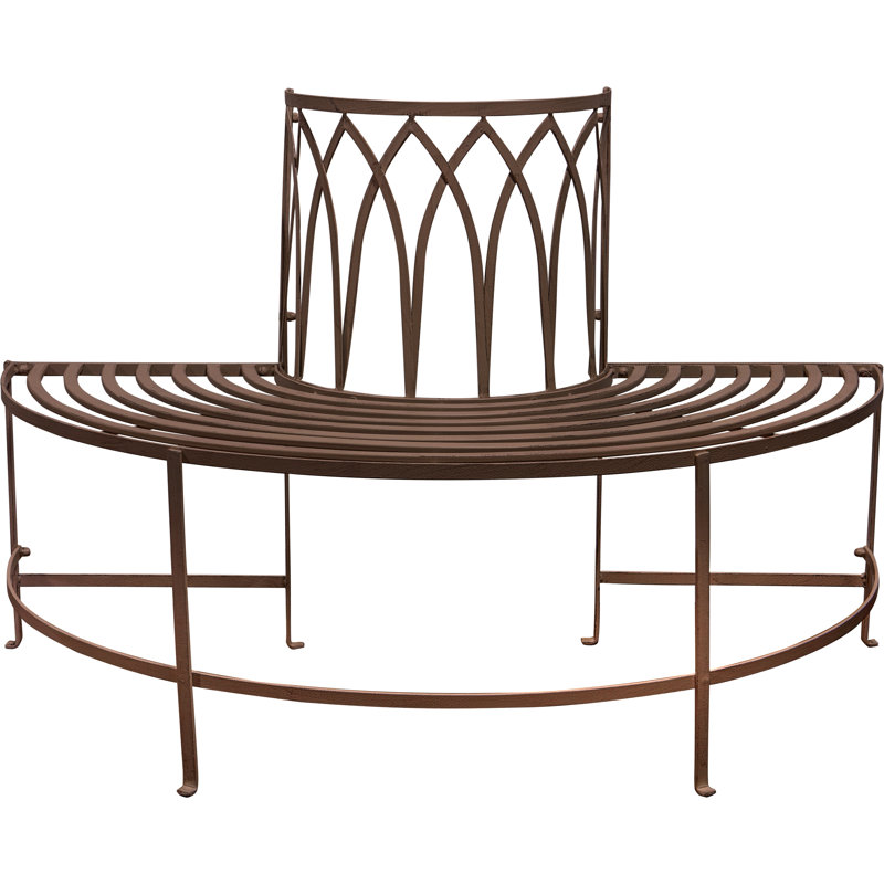 Lilwenn Metal Outdoor Bench, Ember