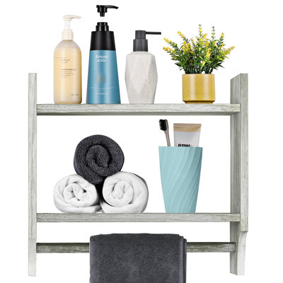 Floating Shelf with Towel Bar