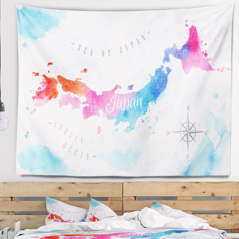 Abstract Polyester Tapestry, 32" H x 39" W
