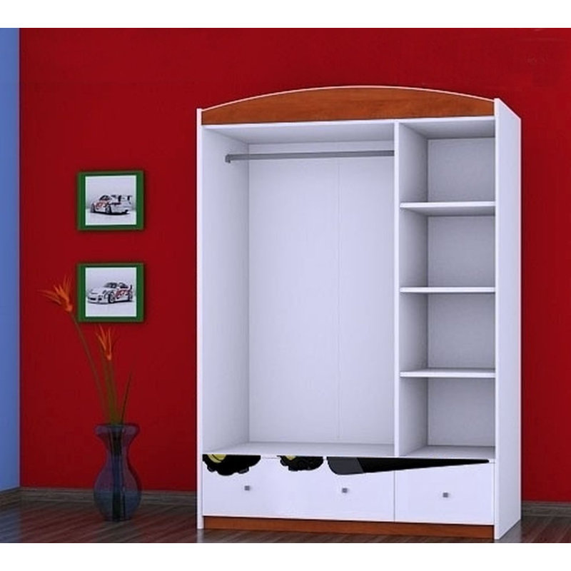 Artin 3 Door Wardrobe, Red