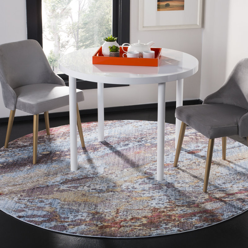 Tapis bleu / rouge Massad, Rond 7 pi