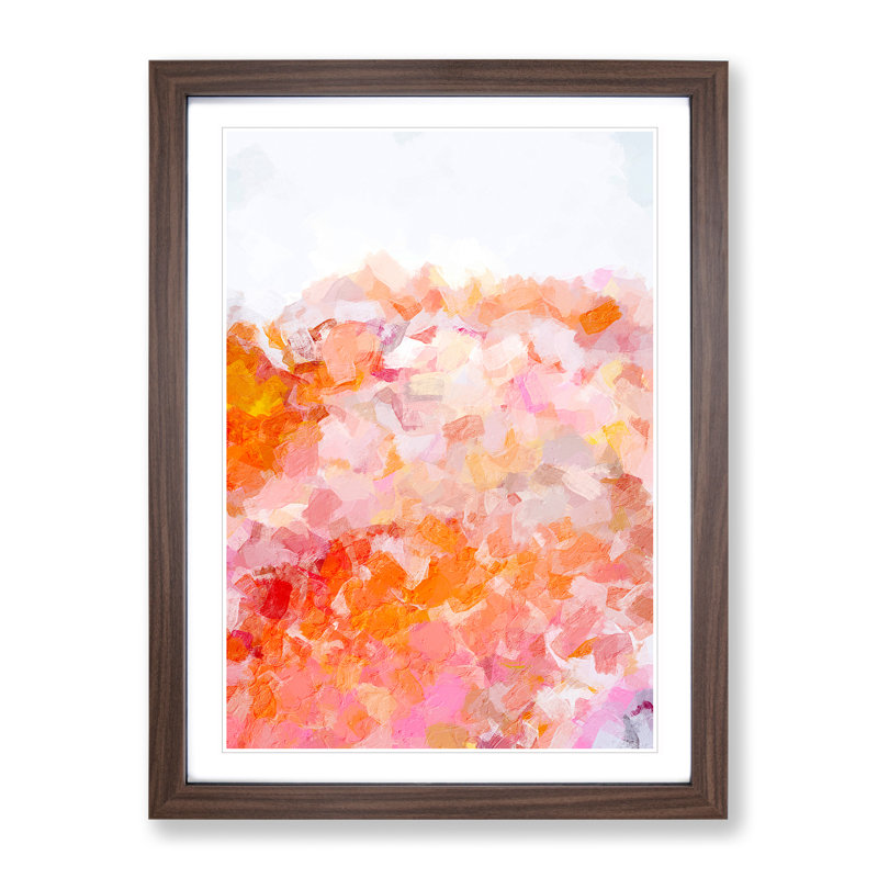 Train In Vain Abstract - Single Picture Frame Painting, 64cm H x 46cm W x 2cm D, Walnut Framed