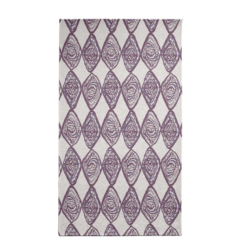 Tapis mauve à motif géométrique, Rectangle 3 pi x 5 pi