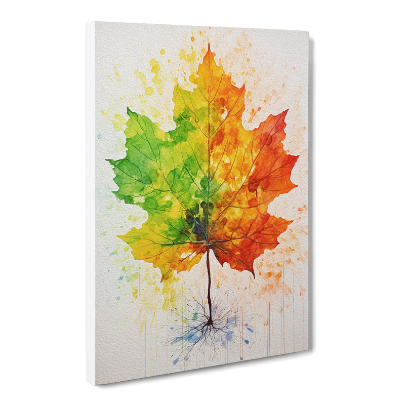 Leaf Gestural No.2 - Wrapped Canvas, 50cm H x 35cm W x 3cm D