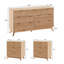 Ensemble de chambre à coucher 3 pièces, une commode à 7 tiroirs et deux tables de chevet à 3 tiroirs-133694131-133694132