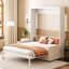 Lit double blanc avec coussin et lit - Fusion, espace pour, rangement simple, l 65,6 po x L 83,1 po, H 83,6 po, élément mural idéal pour une vie en appartement idéale