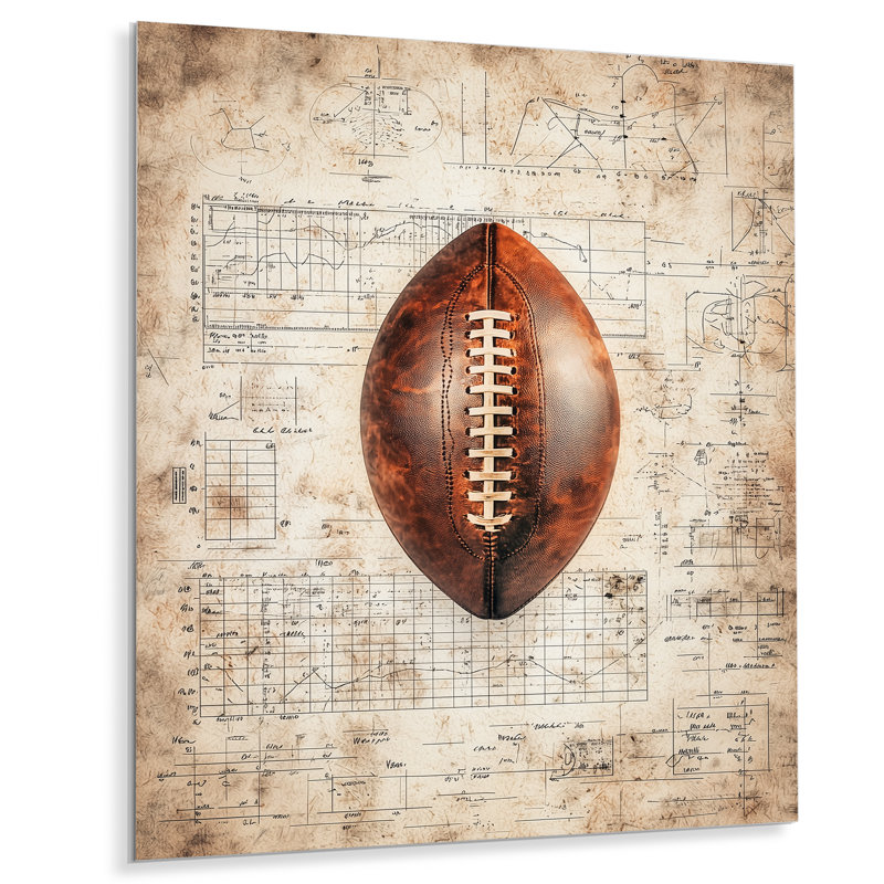 Football Blueprints I - Sports, décoration murale en métal, H 20 po x l 12 po